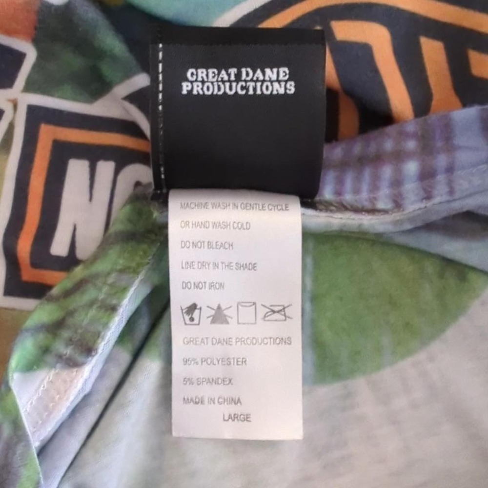 Harley Davidson Jamaica AOP Tropical Sublimation Tee Y2K Biker Large - Picture 7 of 8
